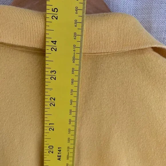 Tommy Hilfiger Womens Logo Polo Top Size L Yellow Tennis Prep Old Money Y2K Golf - Picture 15 of 15